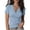 Light Blue #1, variant on Women's Deep V Neck Tops Front Wrap Ruched Short Sleeve T Shirt Summer Fashion Slim Fit Going Out Tunic Blouses Black S