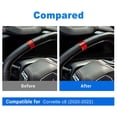 thumbnail image 5 of Red Steering Wheel Ring Cover Trim Real Carbon Fiber For Corvette C8 2020-2023, 5 of 14