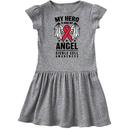 

Inktastic Sickle Cell Awareness My Hero is Now My Angel Gift Toddler Girl Dress
