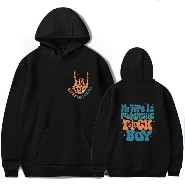 Matt Rife Hoodies Merch Sweatshirt MyType IS Problematic Boy Popular Graphic Print Unisex Trendy Casual Streetwear Sweatshirt,XS,black