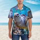 thumbnail image 2 of Balery Sea Turtle Swims Camisas hawaianas de manga corta para hombre, camisas playeras de corte holgado, camisas de vacaciones con botones,3X-Large, 2 of 7