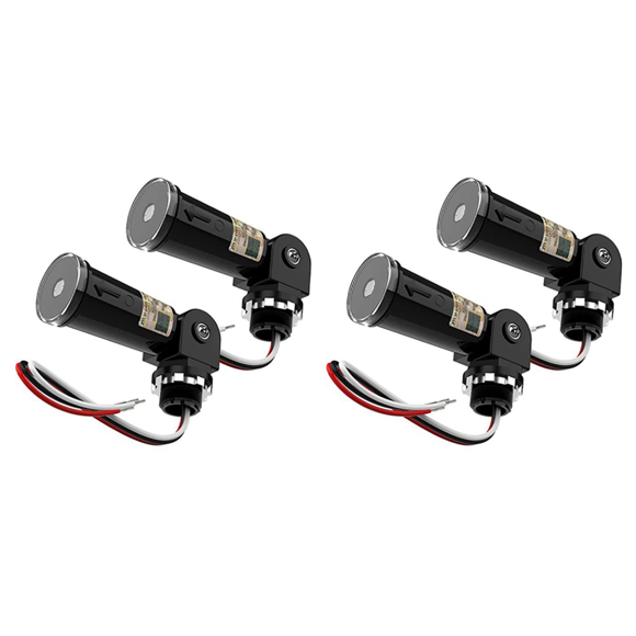 4Pack,Dusk to Dawn/Day Night Sensor, Photoelectric Switch, Photo Cell Sensor,IP65 Waterproof Photocell for Outdoor Light,4 x Photocell Sensor Switch,Black