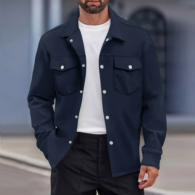 pstuiky mangas largas para hombre, Camiseta de manga larga con botones y cuello vuelto de color liso para hombre Tops de talla grande para hombre xxxl