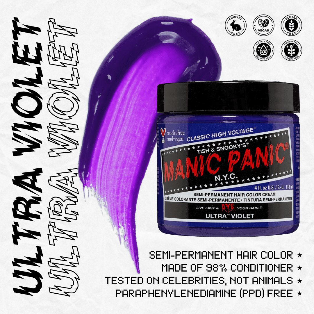 MANIC PANIC ULTRA VIOLET Classic High Voltage Semi-Permanent Hair Color, 4 fl oz