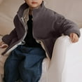 thumbnail image 5 of LLYwey Baby Puffer Jackets Winter Clearance Children's Fashion Solid Color Zipper Pocket High Neck Warm Long Sleeved Hooded Casual Jackets/Jackets New Big Boys Casual Jackets Outwear Gray 100, 5 of 5