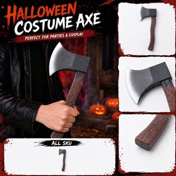 Axe Prop Halloween Light Brown 1 Piece Fake Firefighter Axe Costume Prop for Halloween Carnival Cosplay Stage Performance Themed Party Costume Decoration