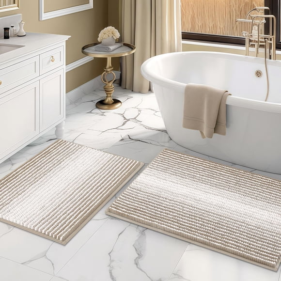 Juego de alfombras de baño BSICPRO de chenilla, 2 unidades