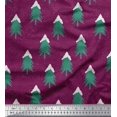 thumbnail image 1 of Soimoi Satin Silk Fabric Snow & Tree Christmas Print Fabric by Yard 42 Inch Wide, 1 of 3