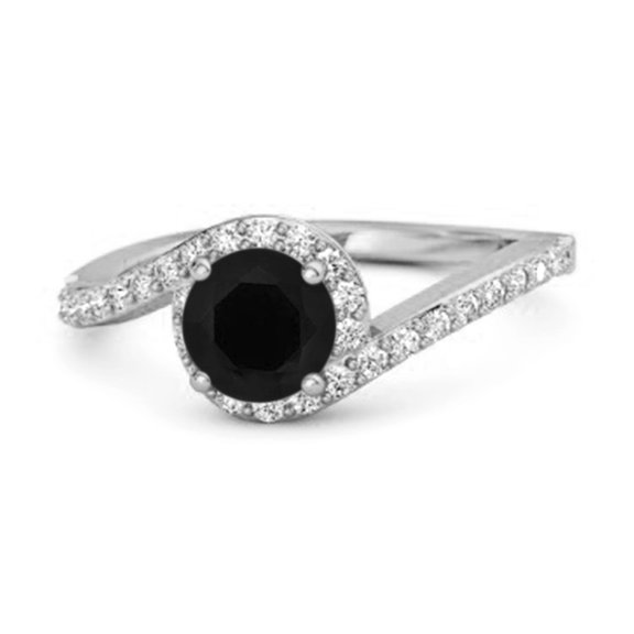 Genuine 0.25 Ctw Black Spinel 925 Sterling Silver Women Valentines Day Gifts Ring