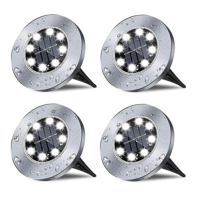 Luces solares de tierra, luces solares de jardín, luces empotradas brillantes impermeables para jardín al aire libre