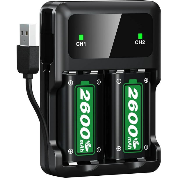 Paquete de batería carga rápida 2x2600mAh con estación de carga Xbox One/Xbox Series X/Xbox Series S/Xbox One X|S SWAMPOW Xbox