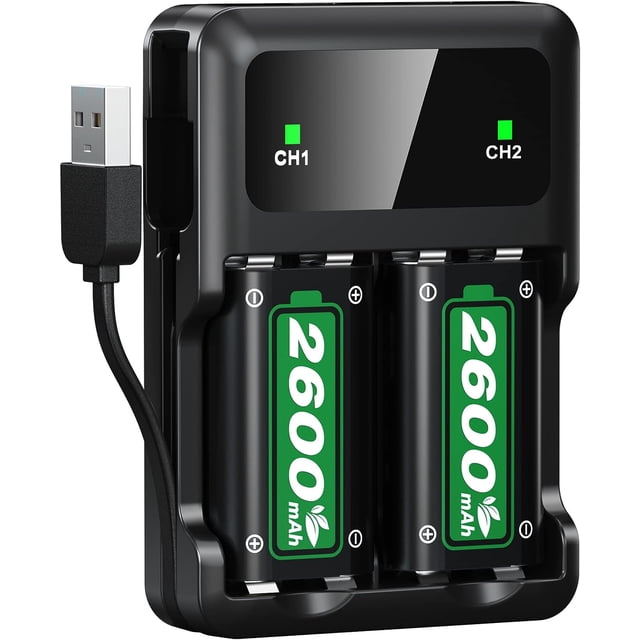 Paquete de batería carga rápida 2x2600mAh con estación de carga Xbox One/Xbox Series X/Xbox Series S/Xbox One X|S SWAMPOW Xbox