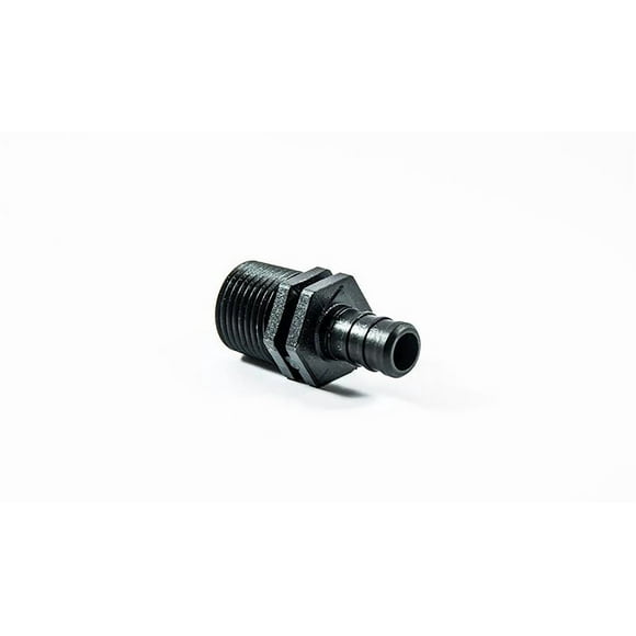 Elkhart Supply Fresh Water Fitting 29842 Adapter; 1/2 Inch PEX x 1/2 Male Pipe Thread; Straight; Black; Plastic; Single