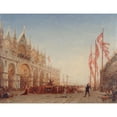 thumbnail image 3 of Félix Ziem 14x12 Black Modern Framed Museum Art Print Titled - Venice, Procession of Saint-Georges (1870), 3 of 5