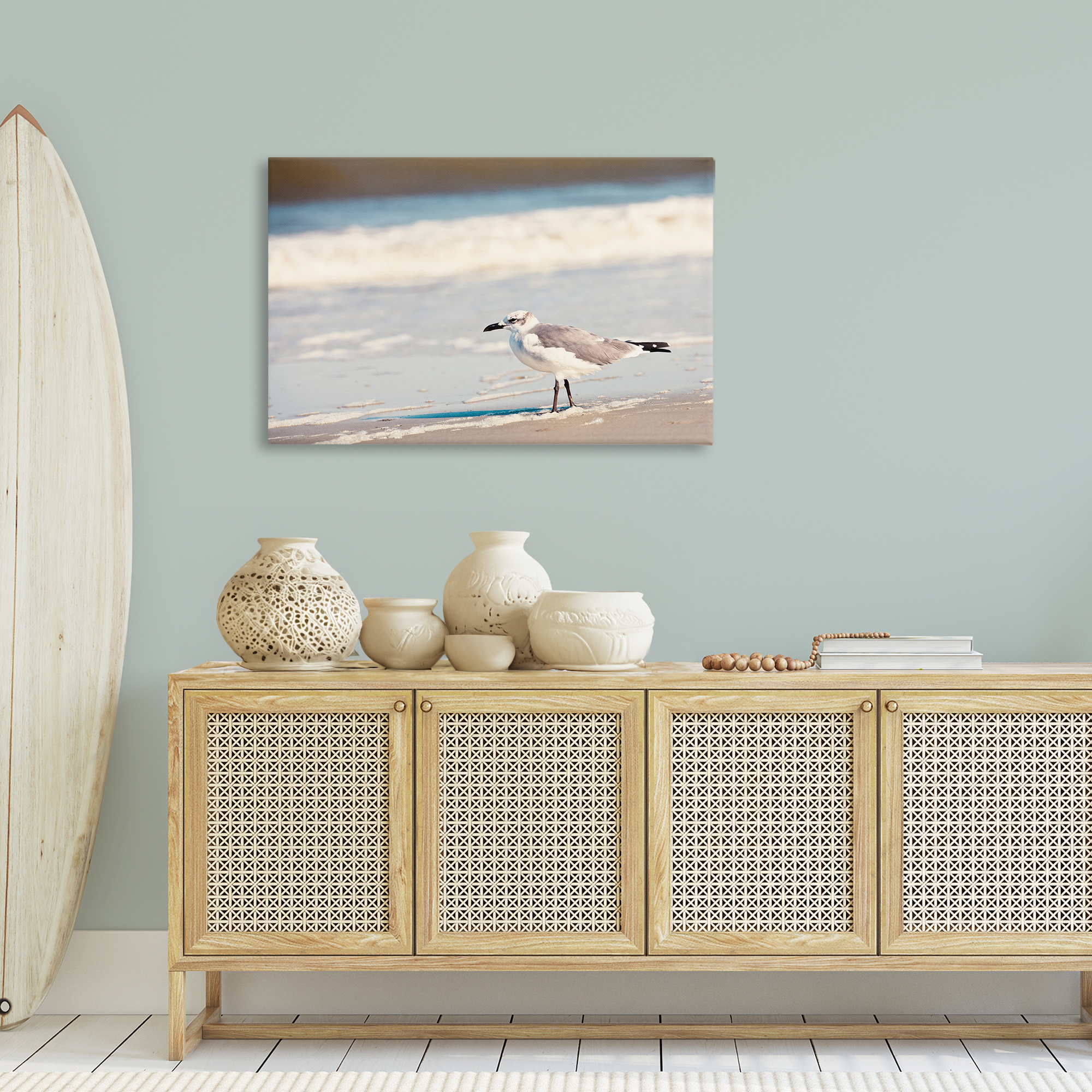 Stupell Industries Seagull Stepping on Shore Coastal Photography Gallery Wrapped Canvas Art Print Wall Art, 36 x 24