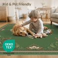 thumbnail image 4 of ODIKA 9'x12' Washable Area Rug Ivory Arrangement Distressed Cornerwork Chartreuse Vintage Ornate Refined for Great Room, Indoor Concept, Large Living Low Pile, Flatwoven, 4 of 7