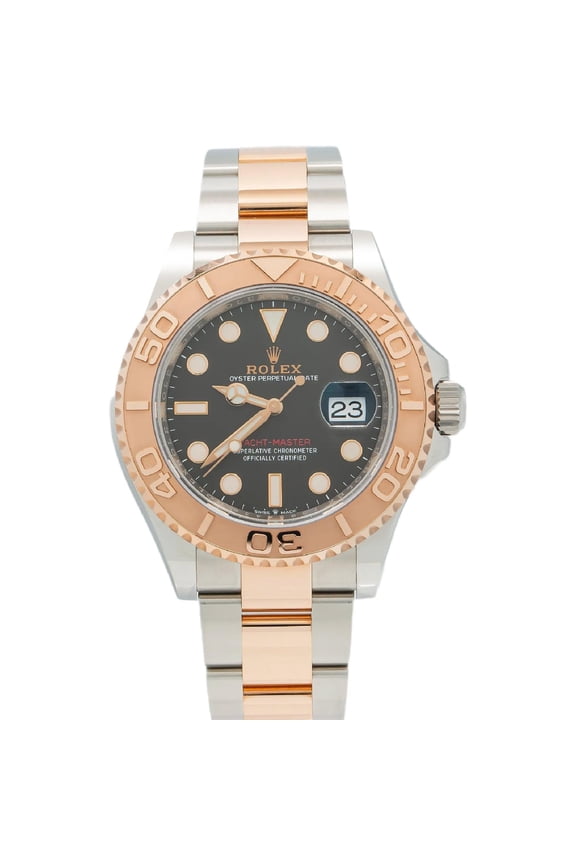 Pre-Owned Rolex Yacht-Master 40MM 126621 Black Dial Rose Gold Bezel Two Tone Rose Gold Oyster Bracelet