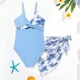 thumbnail image 4 of Girls One Piece Swimsuit - Tropical Twist Cross Back Bathing Suit with Attached Cover Up Skirt for Kids Youth Ages 7-16 Summer Beach Wear(Sky Blue/8), 4 of 6
