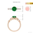 thumbnail image 5 of ANGARA Lab Grown Classic Round Emerald Side Stone Engagement Ring for Women in 14K Rose Gold (Size-6.5mm) | May Birthstone, Birthday, Anniversary, Jewelry Gift for Women | Lab-Grown Emerald Ring, 5 of 8