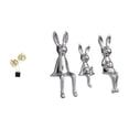 thumbnail image 1 of Figura de Iron Bunny Leaf, estatua, obra de arte, escultura coleccionable, adorno de mesa, escritorio, vitrina, decoración de interior, chimenea, cent, 1 of 8