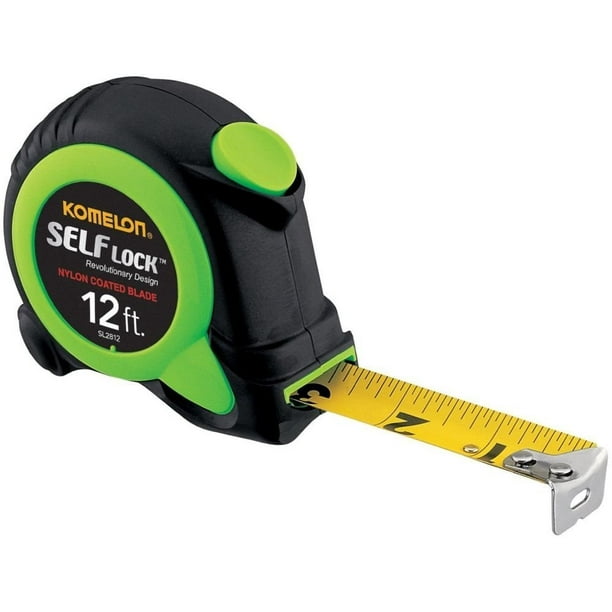 Komelon SL2812 4 Pack 12foot Tape Measure, Self Lock, Push Button