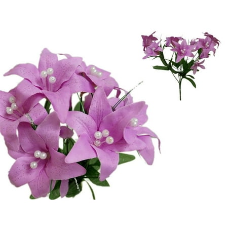 Classic White Lily - BalsaCircle 70 Tiger Lily Silk Wedding Flowers - DIY Home Wedding Party Artificial Bouquets Arrangements Centerpieces