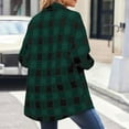 thumbnail image 4 of FAVIPT Plaid Jacket for Women Long Sleeve Button Down Jacket Lapel Casual Loose Lightweight Coats 2025 Fall Fashion Outfits for Women Green,XXL, 4 of 7