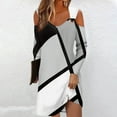 Womens Fall Dresses 2024 Boho Floral Sundress Long Sleeve VNeck Off