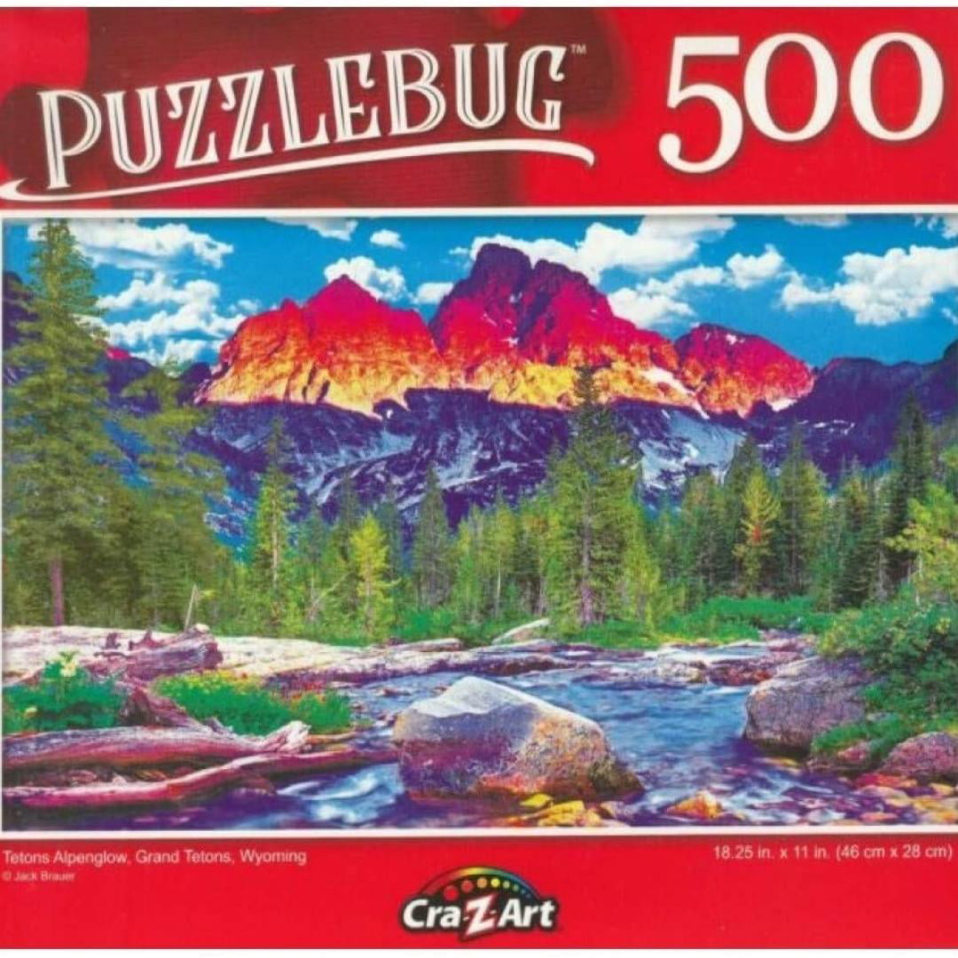 New Puzzlebug 500 Piece Jigsaw Puzzle Tetons Alpenflow, Great Tetons 