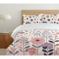 thumbnail image 4 of Ambesonne Pink Duvet Cover Set, Simple Mellow Dots Flowers, Queen, Rose Lilac and Coral, 4 of 4