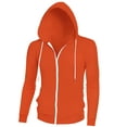 thumbnail image 5 of INSPIRE CHIC Men's Hoodies Long Sleeves Solid Zip Up Knit Sweatshirt Jackets Orange XL, 5 of 6
