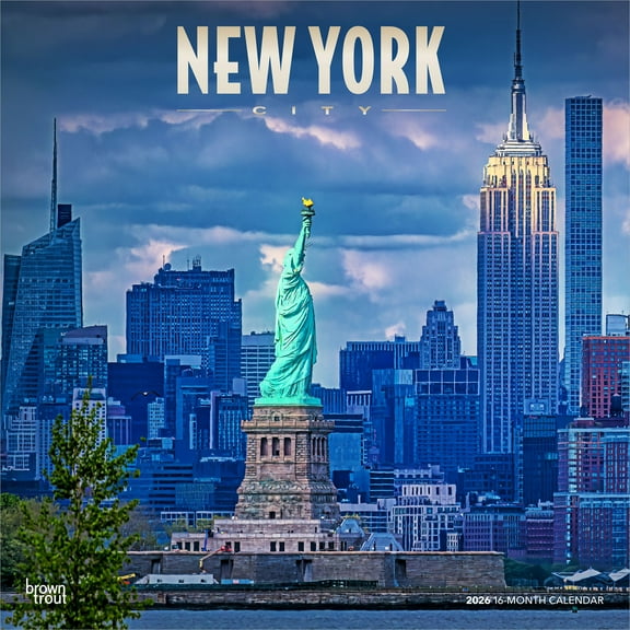 New York City | 2026 12x24" (Hanging) Wall Calendar | Plastic-Free | BrownTrout