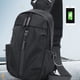 thumbnail image 4 of Bolsa USB para el pecho para hombres - Bolsa de hombro de nylon con múltiples compartimentos, bolsa de viaje resistente al agua para ciclismo, running, senderismo y actividades al aire libre, 4 of 8
