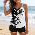 thumbnail image 6 of cocolona Womens Two Piece Tankini Swimsuits Summer Floral Print V Neck Loose Modest Bathing Suit with Boyshorts, 6 of 6