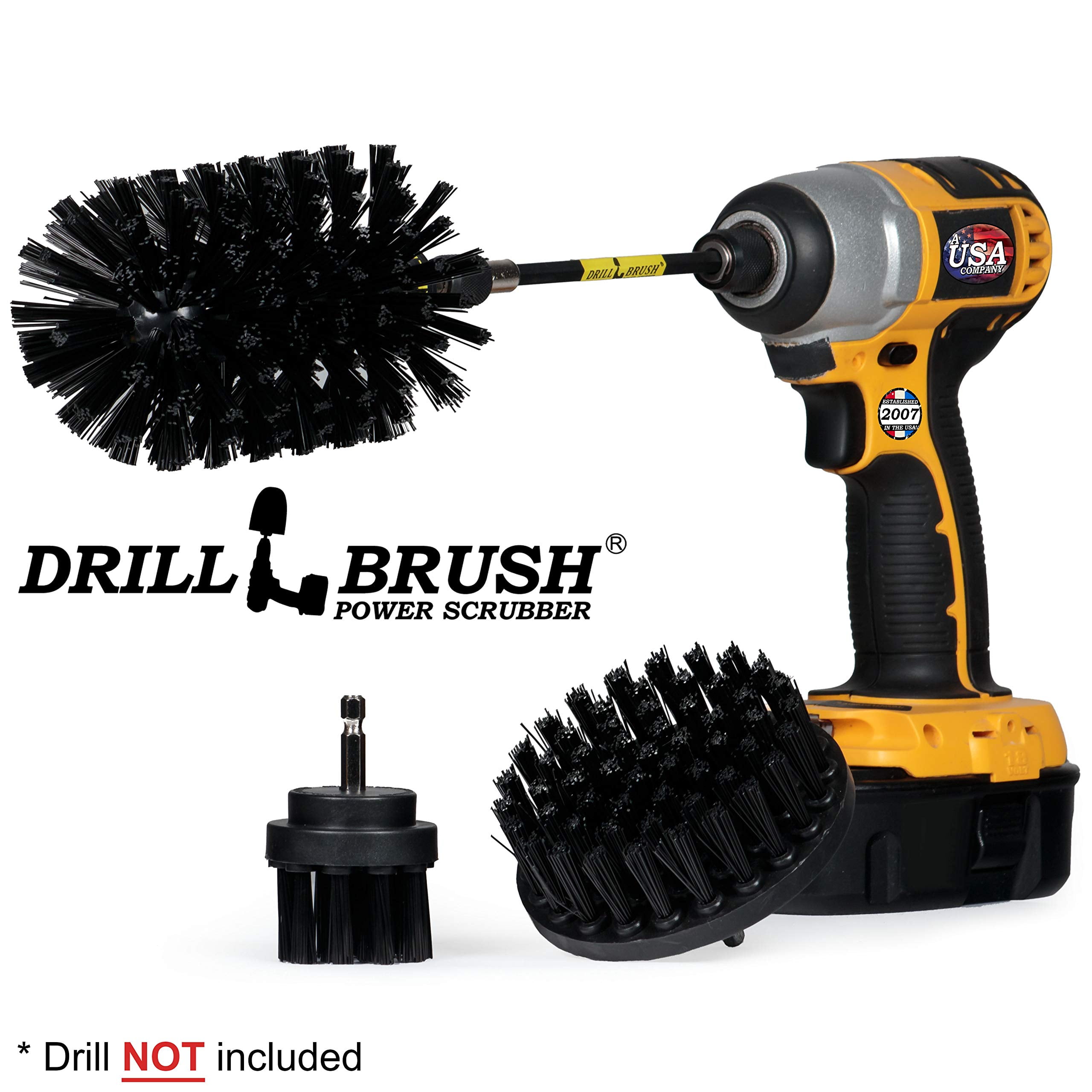 Oil Stain Remover Scrub Brush Attachment for Drill Set - Household Cleaning Tools and Scrub Brushes for Cleaning Grills - Electric Spin Scrubber Cleaning Supplies Set - Industrial Cleaning Products