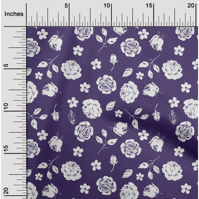 oneOone Rayon Purple Fabric Florals Sewing Craft Projects Fabric Prints By Yard 56 Inch Wide