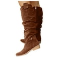 thumbnail image 1 of Leozcaa Bottes Hautes pour Femmes avec Talon Bas Épais Bout Pointu Confortables Automne Hiver, 1 of 5