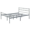 thumbnail image 2 of Geniqua Queen Size Bed Frame Silver Steel Platform Headboard Footboard Foundation Tool Free Assembly No Box Spring Needed, 2 of 8