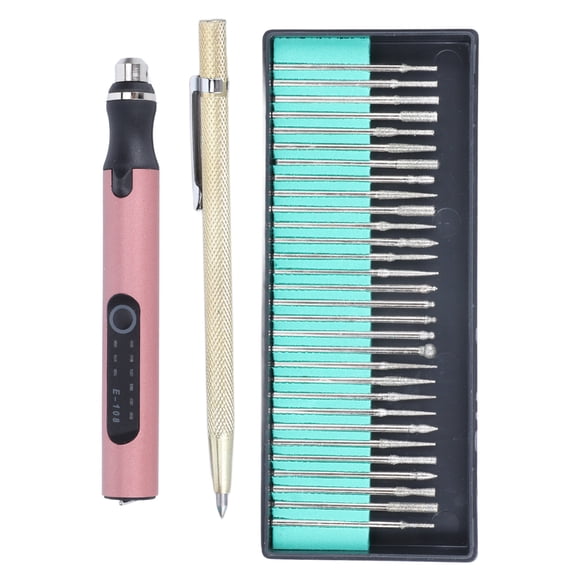 Stylo de Gravure Électrique Sans Fil DIY, Stylo de Gravure USB Chargement USB pour Verre Or Rose