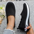 thumbnail image 3 of Women's Woven Orthopedic Breathable Shoes Comfortable Walking Sneakers with Arch Support Walking Slip on Tenis Shoes Black Size 6, 3 of 5