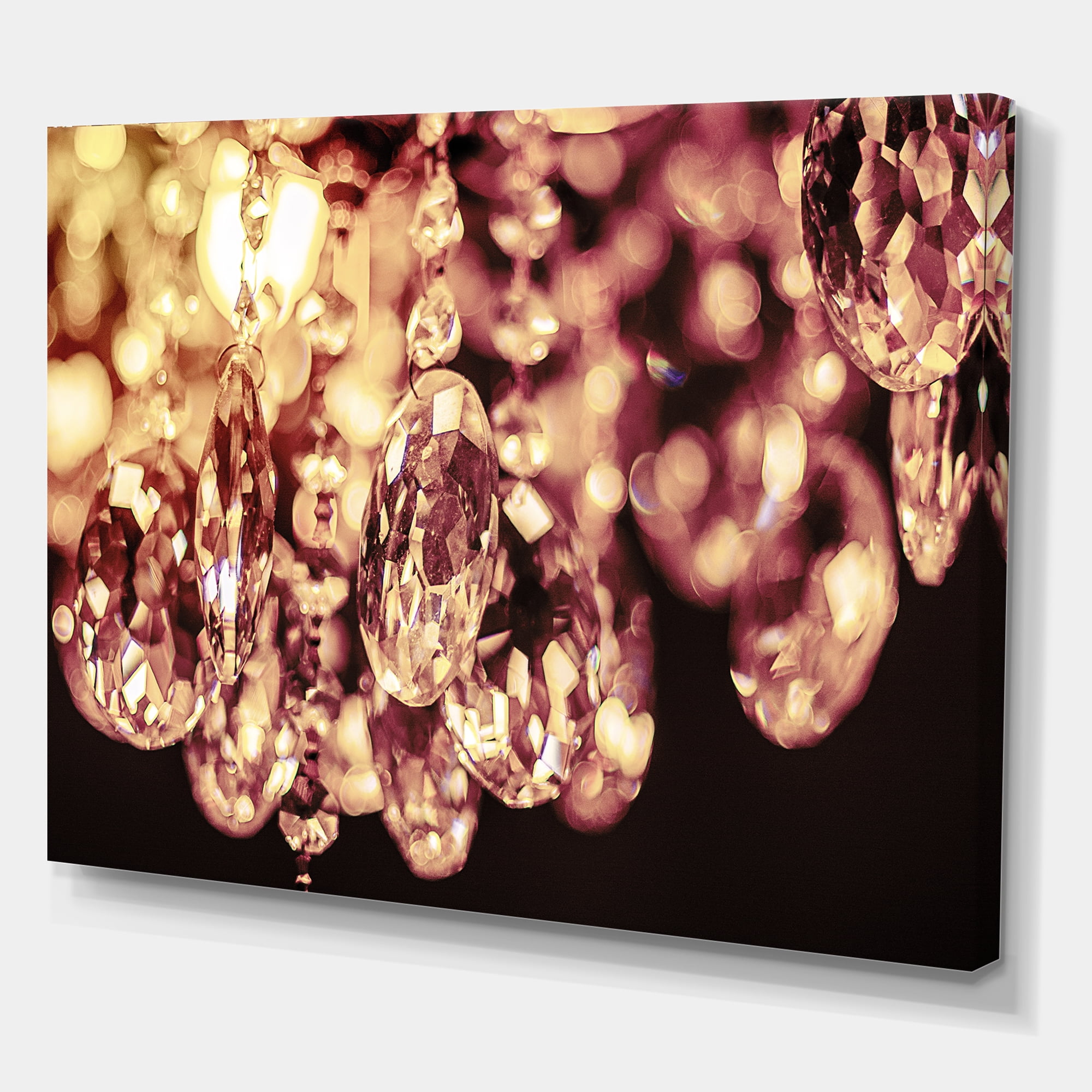 Designart ' Chandelier With Chrystak Hanging ' Modern Canvas Wall Art Print