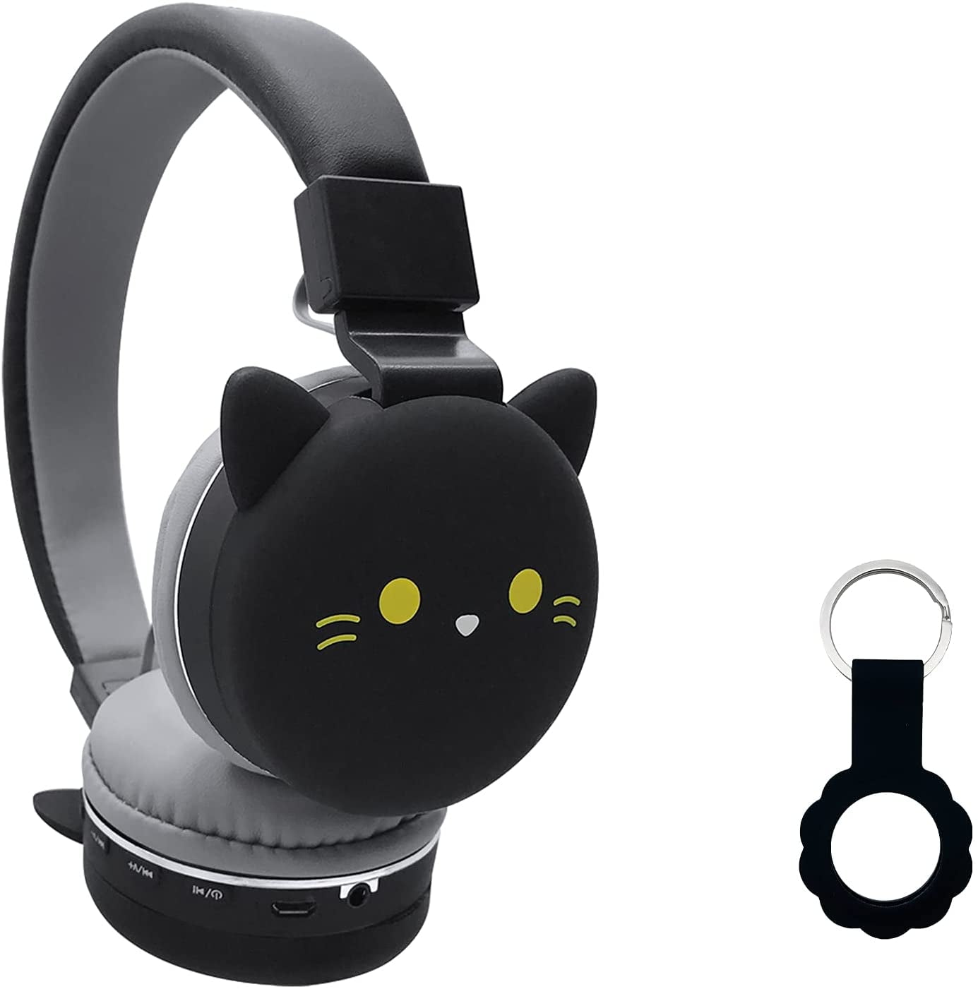 Black Cat Cartoon Headphones Wireless 