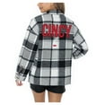 thumbnail image 3 of Women's Gameday Couture  Grey Cincinnati Bearcats Long Sleeve Brushed Plaid Button-Up Overshirt Jacket, 3 of 4