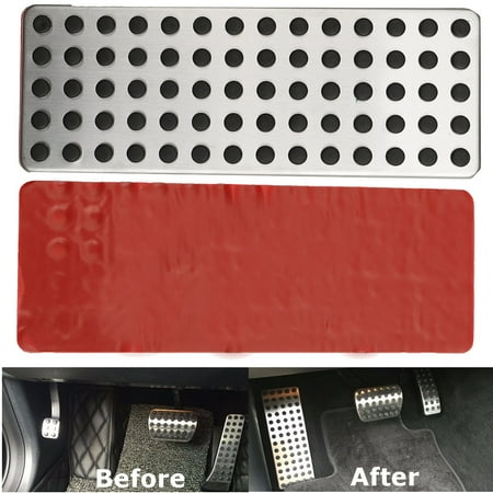 - Car Stainless Footrest Dead Sport Pedal Cover Non Slip Foot Rest Plate No Drill For Mercedes Hidden C63 E63 A45 GLA45 AMG AUTO Transmission AT Left Hand Driver LHD Front Left