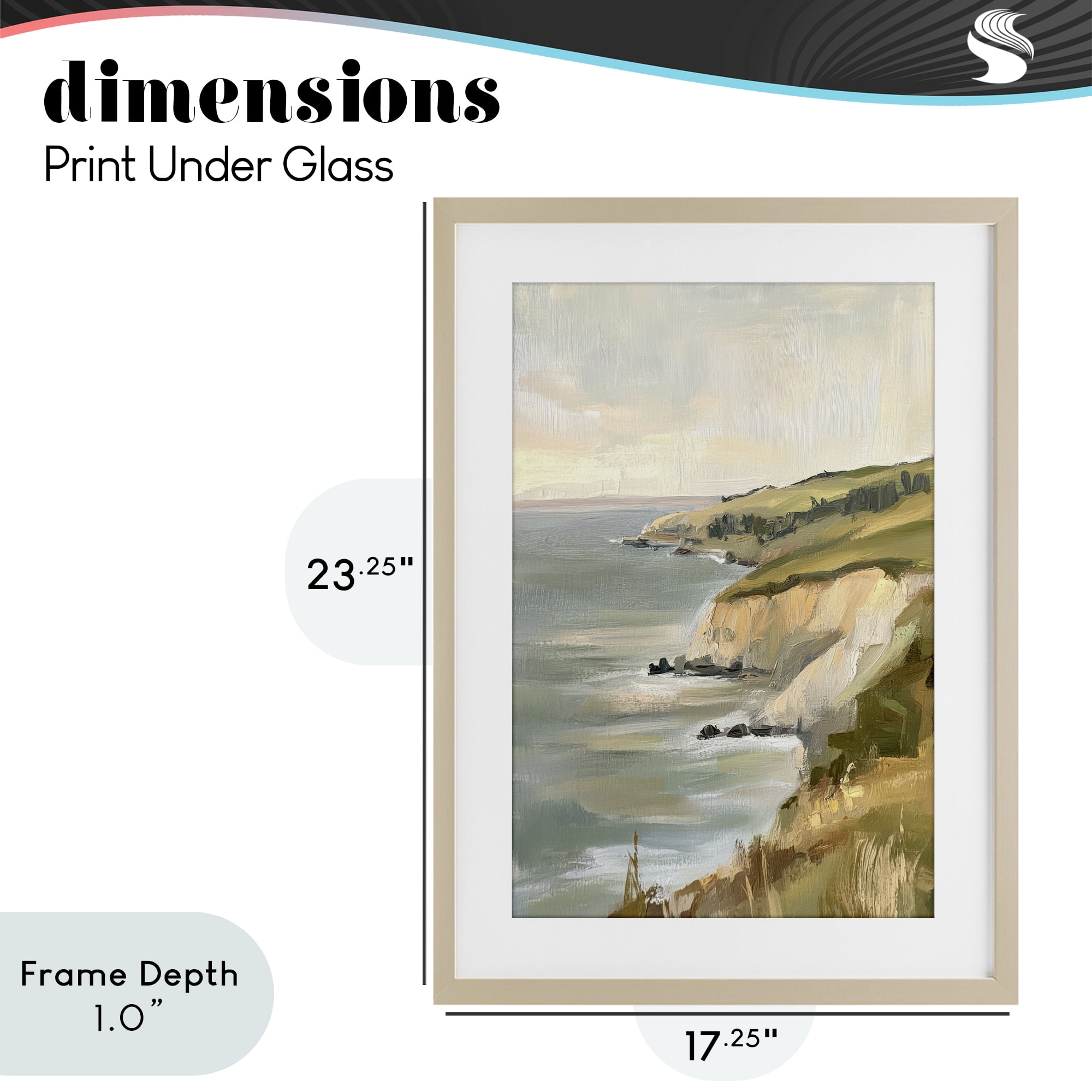 Stupell Industries Cliffs Off The Sea Birch Framed Print Under Glass, design by Petal Prints Design