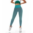 thumbnail image 2 of GEWSEY Lifting Leggings for Women Tummy Control Workout Yoga Pants High Waisted Scrunch Booty Gym Tights (Green, L), 2 of 6