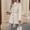 01-Beige, variant on Women's Wool Blend Button Front Coat, Belted Mid-Length Overcoat, Elegant Lapel Collar Woolen Jacket Outerwear for Fall Winter 03-Complexion XL