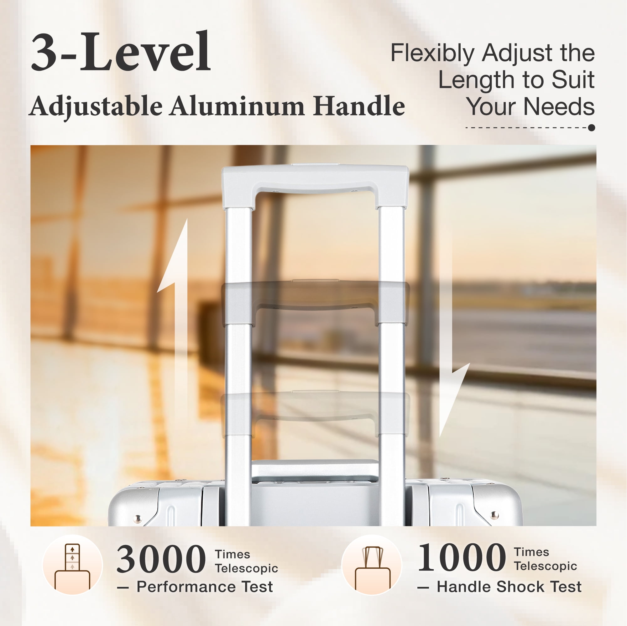 MF Studio 24 Inch Checked Trunk Luggage, Lightweight Zipperless PC Hardshell Suitcase with Aluminum Frame, TSA Locks, Spinner Wheels, USB Charging Port, Siliver Gray