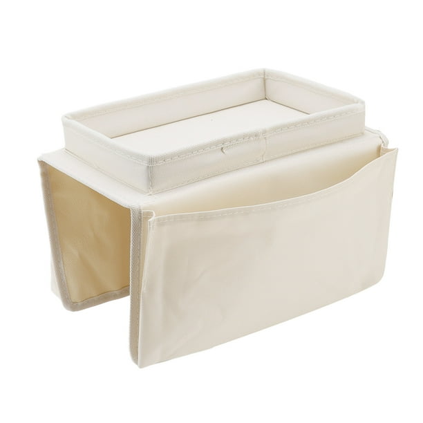 Sofa Tray Couch Arm Table 600D Oxford Cloth For Home Beige