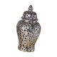 thumbnail image 4 of Jarrón de porcelana con forma de jengibre y flores con tapa, adorno decorativo delicado. Plata, 4 of 9